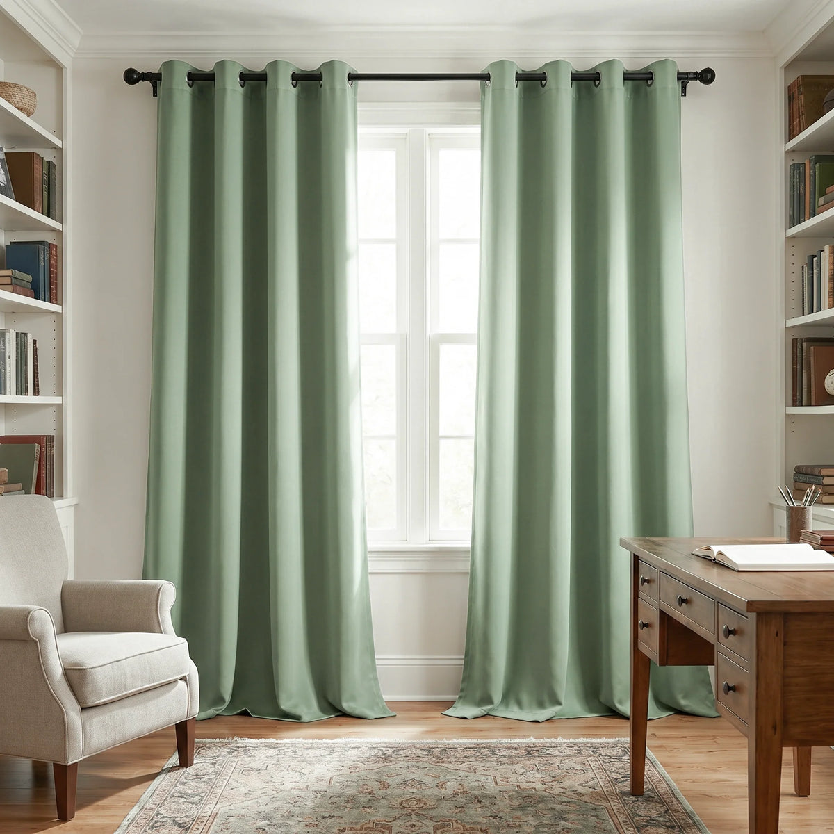 Custom Luxury Silk-Fiber Blackout Curtains