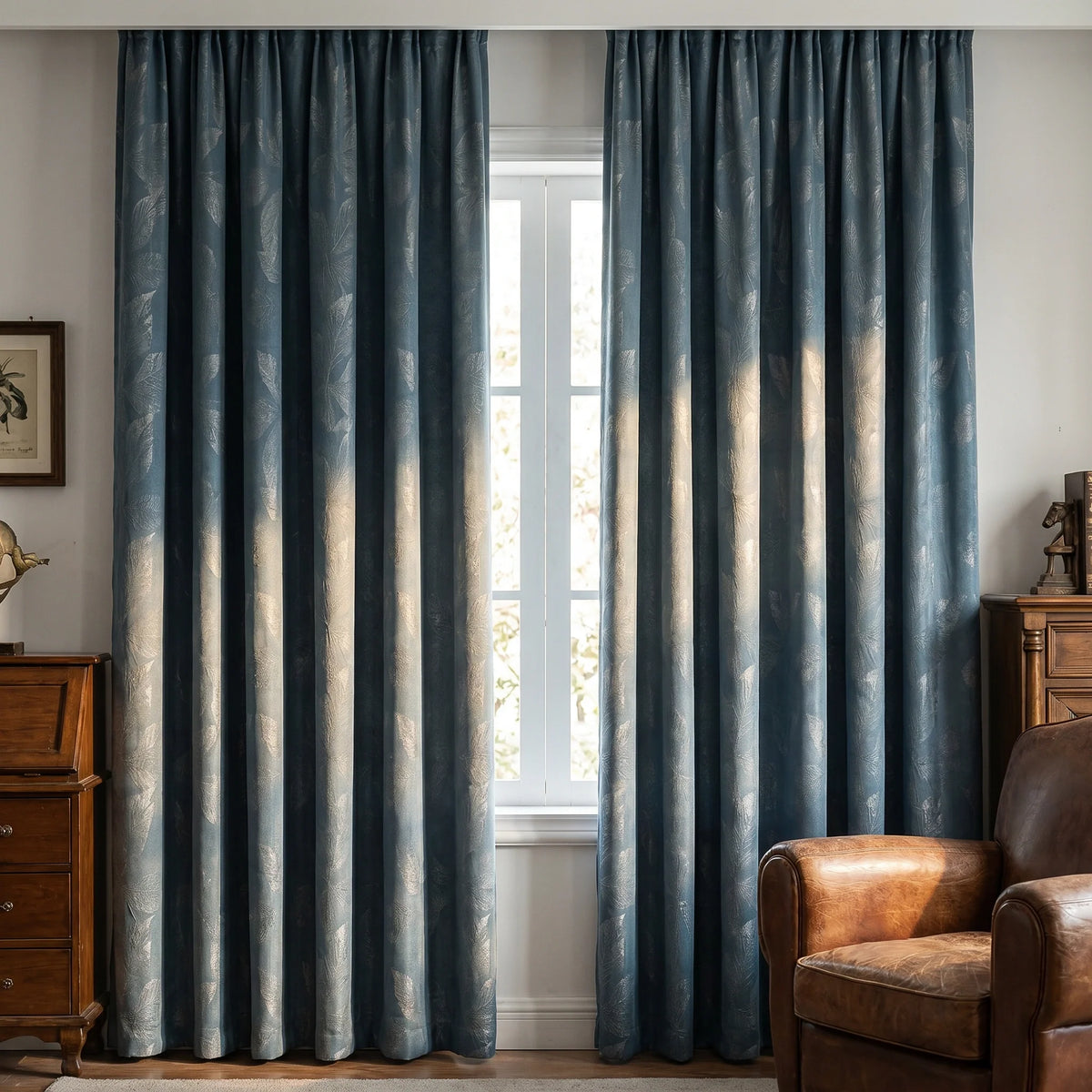 Clementine Embroidered-Pattern Pure Cotton Curtain