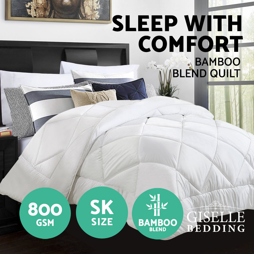 NNEDSZ Bedding Microfiber Microfibre Bamboo Quilt Duvet Cover Doona Winter Super King