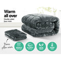 NNEDSZ Bedding Faux Mink Quilt Plush Throw Blanket Comforter Duvet Cover Charcoal Double