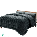 NNEDSZ Bedding Faux Mink Quilt Fleece Throw Blanket Comforter Duvet Charcoal Single