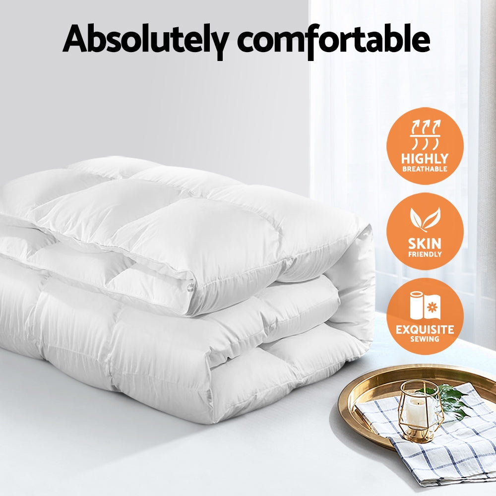 NNEDSZ Bedding 800GSM Goose Down Feather Quilt Cover Duvet Winter Doona White Queen
