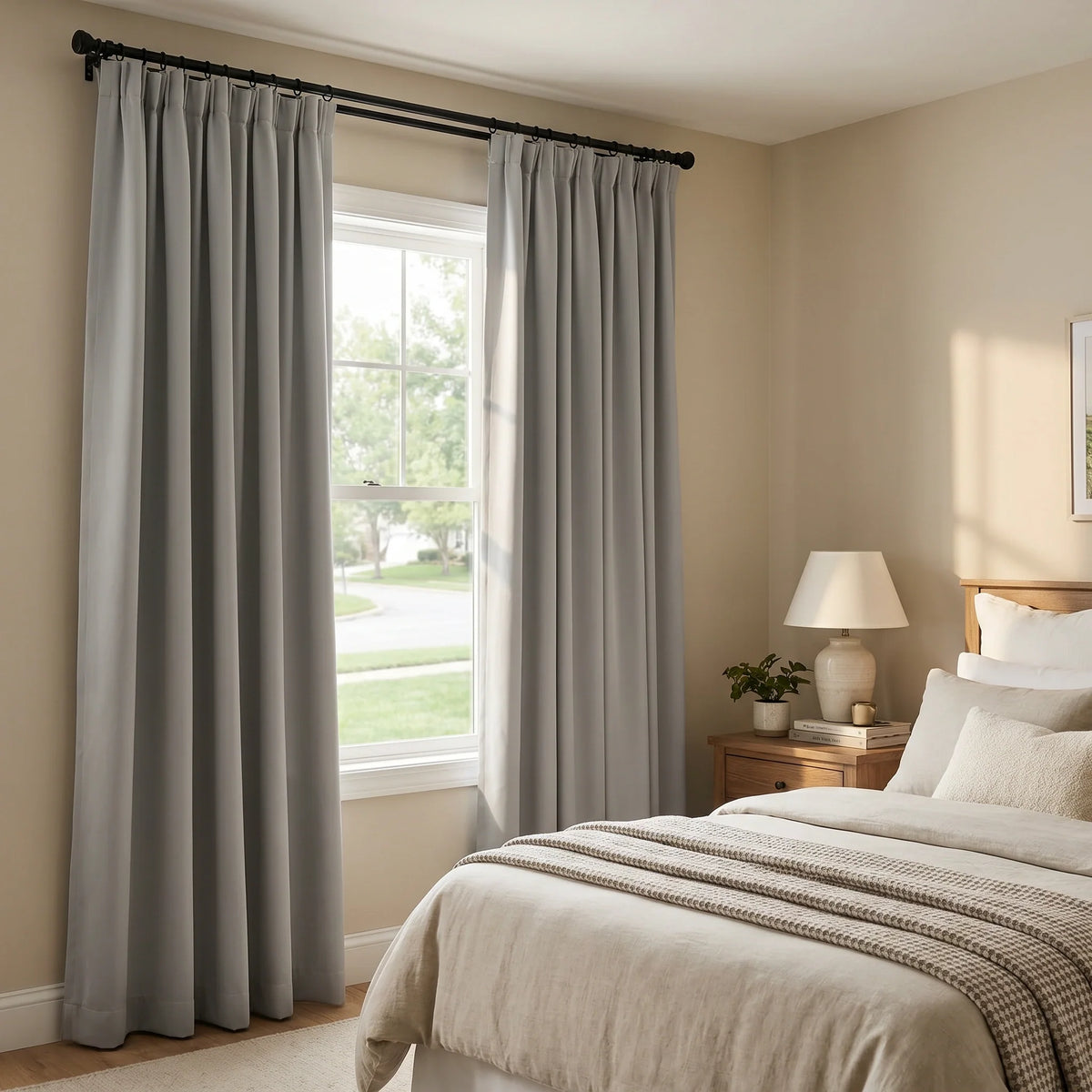 Custom Luxury Silk-Fiber Blackout Curtains