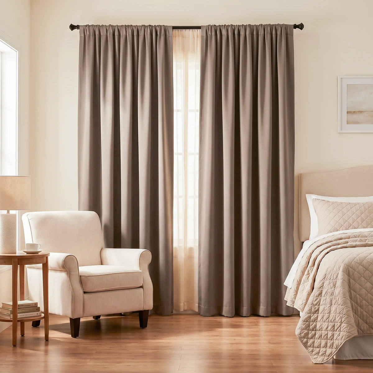 Custom Luxury Silk-Fiber Blackout Curtains