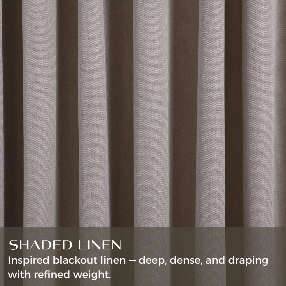 Natural Linen Blackout Woven Texture Curtains