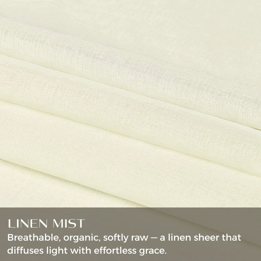 Linen Texture Solid Outdoor Sheer Curtains