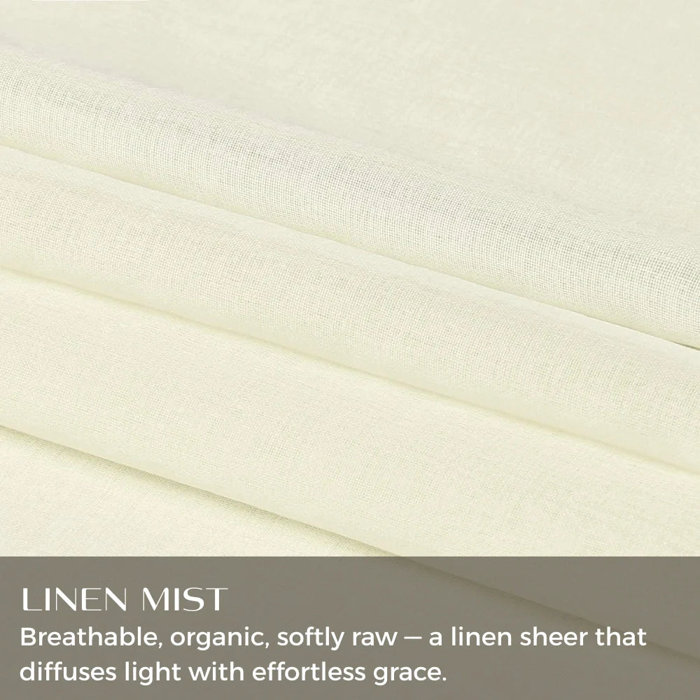Custom Linen Texture Solid Sheer Curtains
