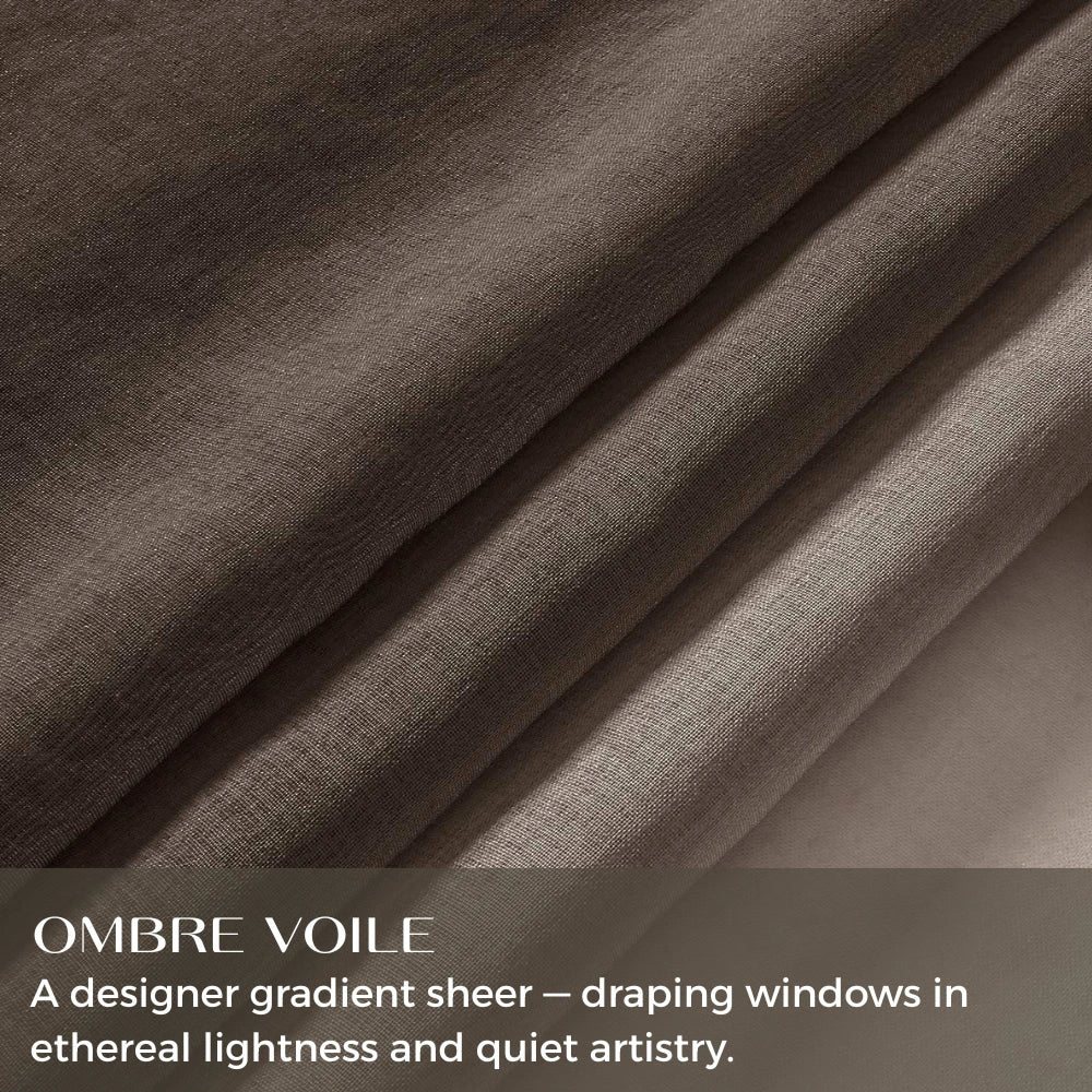 Custom Linen Texture Ombre Sheer Curtains