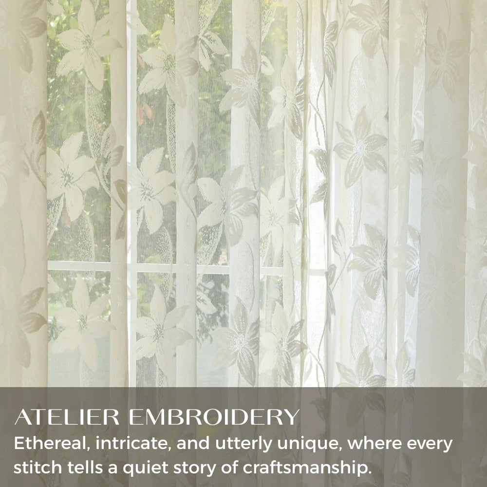 Custom Semi-Sheer Lace Voile Curtains