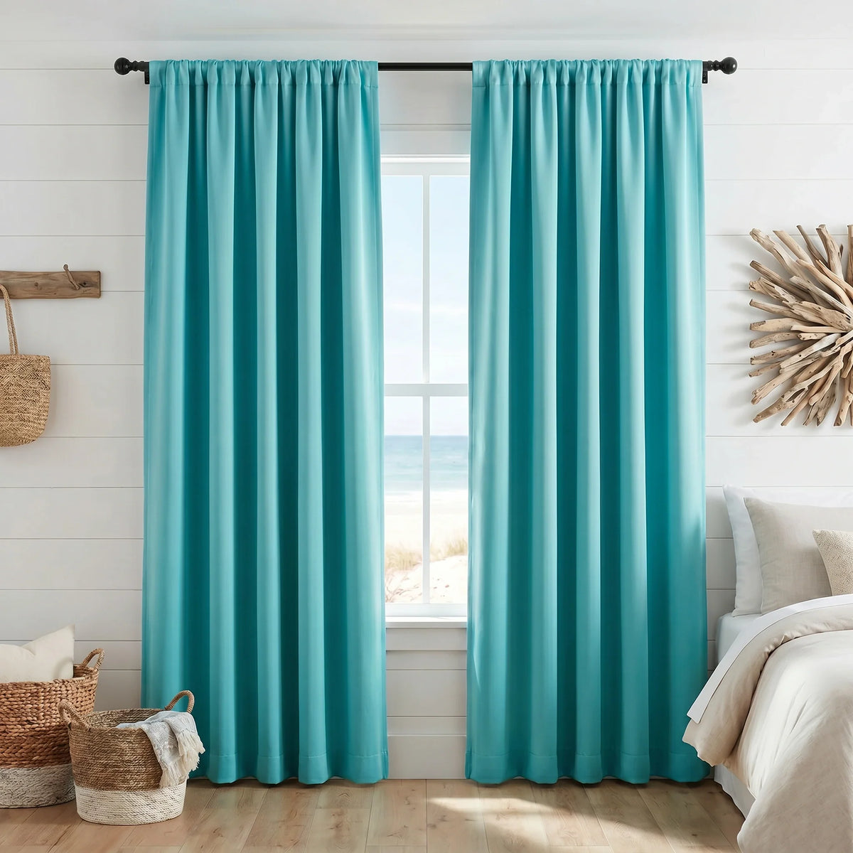 Custom Luxury Silk-Fiber Blackout Curtains