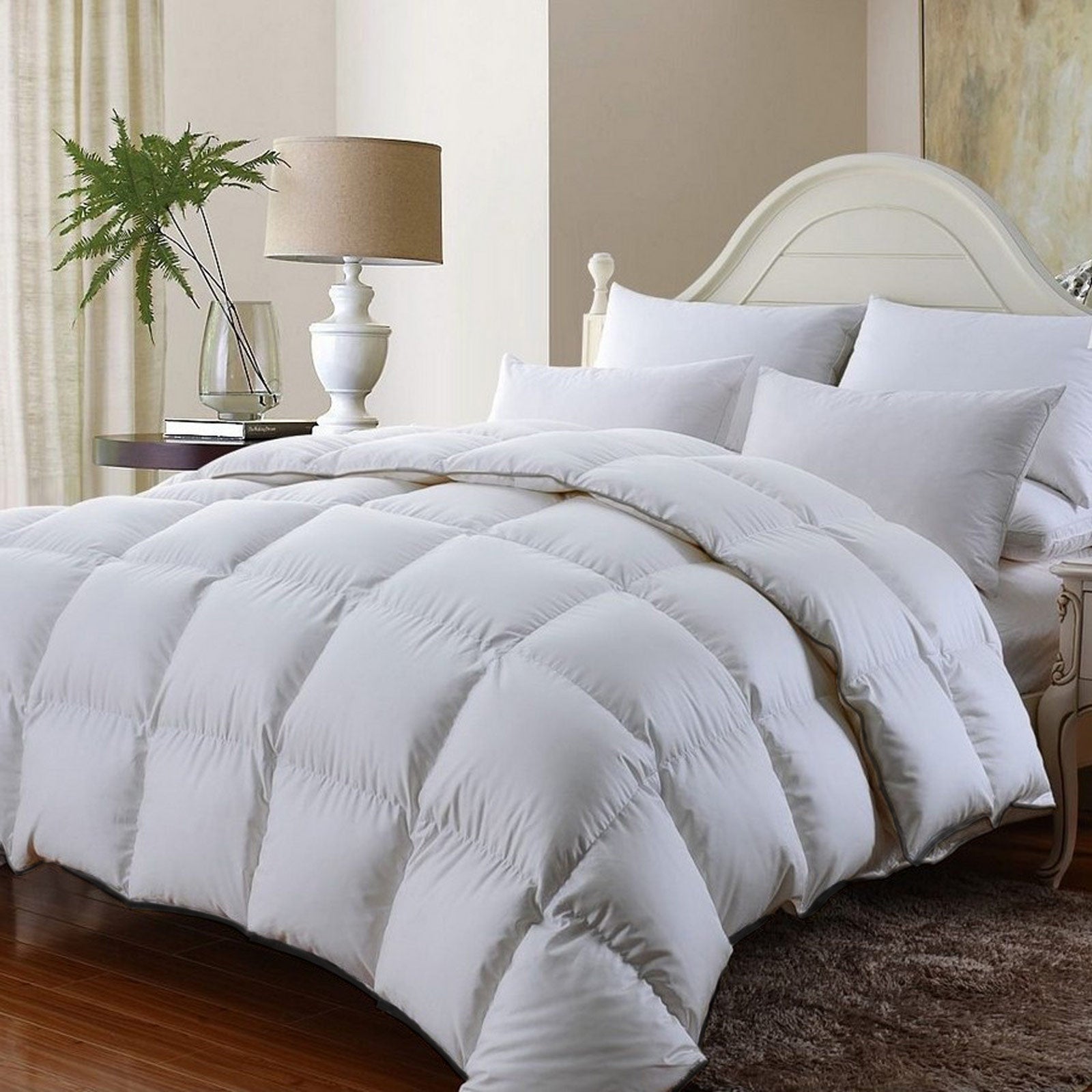 NNEDSZ Comfort 350GSM Luxury Soft Bamboo All-Seasons Quilt Duvet Doona All Sizes Single White
