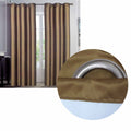 NNEDSZ Emporio Hudson Pair of Coated Back Blockout Eyelet Curtains 137 x 213cm each Camel