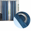 NNEDSZ Emporio Hudson Pair of Coated Back Blockout Eyelet Curtains 137 x 213cm each Denim