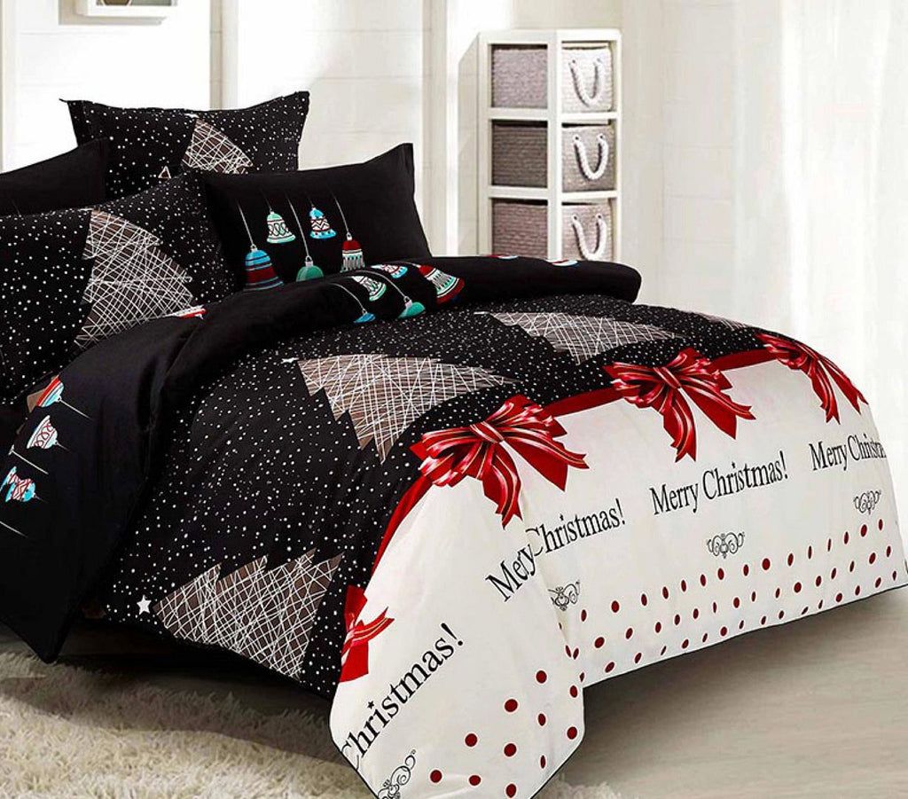 NNEDSZ Merry Queen Size Christmas Quilt/Duvet Cover Set