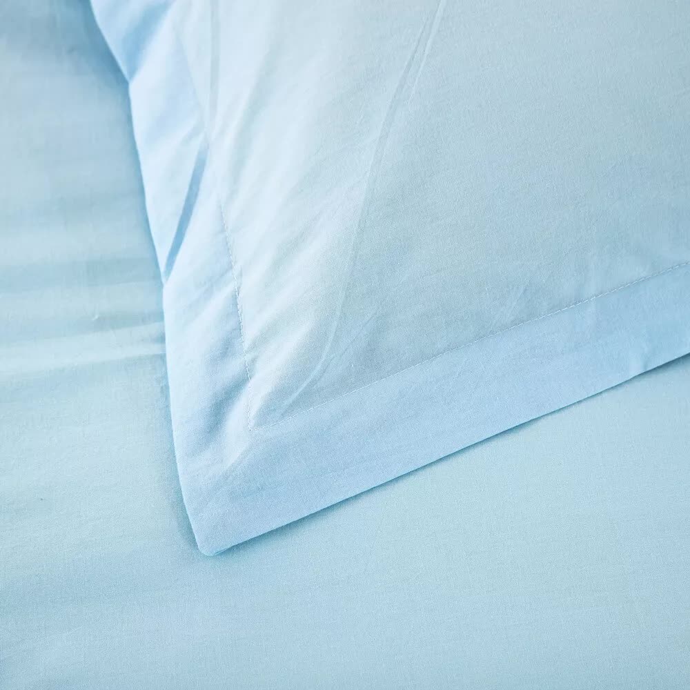 NNEDSZ 100% cotton Premium Doona Duvet Quilt Cover Set with Soft Pillowcases - Aqua-Double