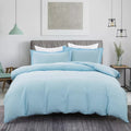 NNEDSZ 100% cotton Premium Doona Duvet Quilt Cover Set with Soft Pillowcases - Aqua-Super King