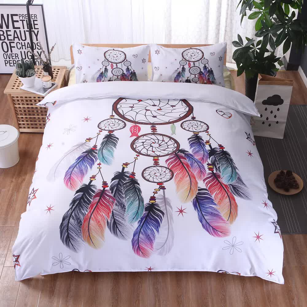 NNEDSZ Dream catcher Printed Duvet Cover Set with Matching Pillowcases - white-Double