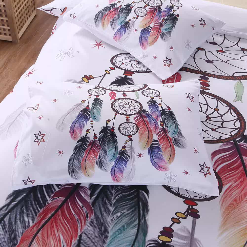 NNEDSZ Dream catcher Printed Duvet Cover Set with Matching Pillowcases - white-Queen