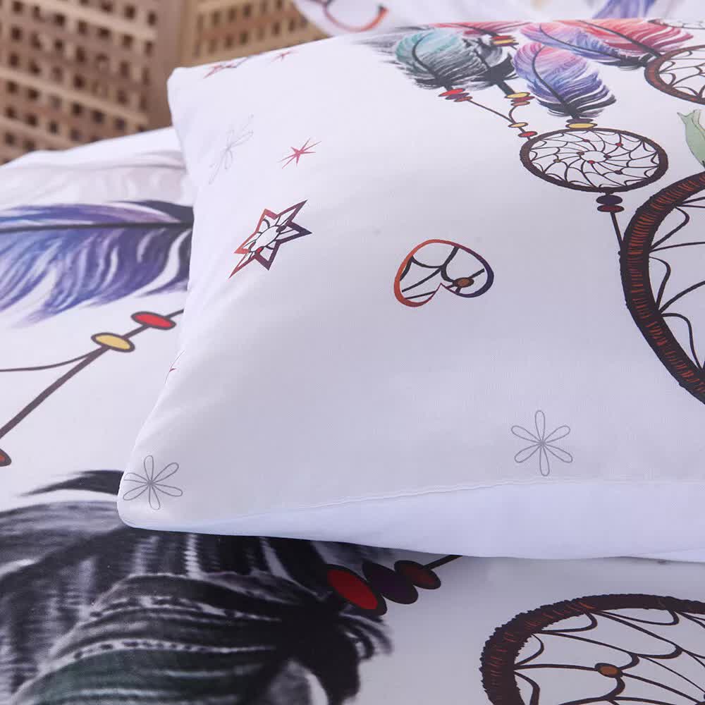 NNEDSZ Dream catcher Printed Duvet Cover Set with Matching Pillowcases - white-Queen