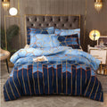 NNEDSZ Geometric Print Duvet Cover - 3 Piece Blue Ombre Bedding Set Quilt cover 230x230cm-Pillow cover 51x76cm