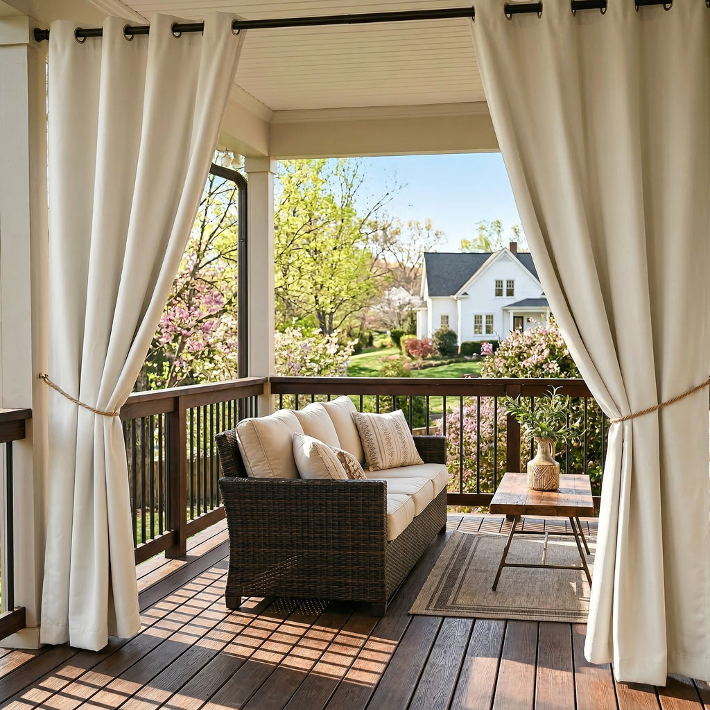 Grommet Top Waterproof Outdoor Curtain