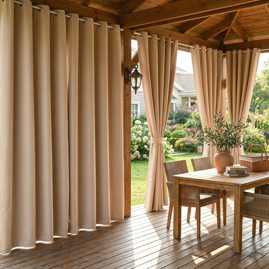 Grommet Top Waterproof Outdoor Curtain