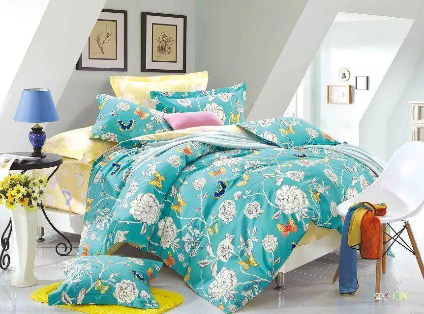 Tache Butterfly Wonderland Blue Floral Cotton Duvet Cover Set