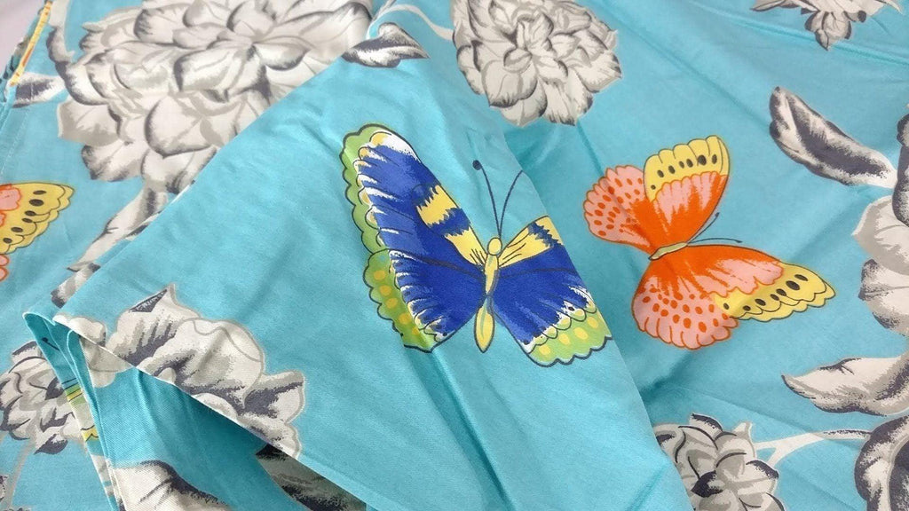 Tache Butterfly Wonderland Blue Floral Cotton Duvet Cover Set
