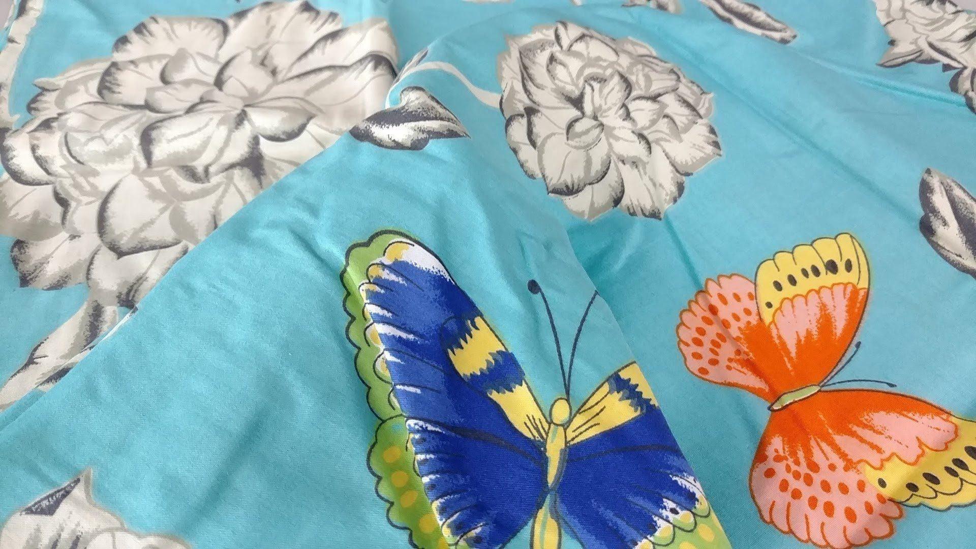 Tache Butterfly Wonderland Blue Floral Cotton Duvet Cover Set