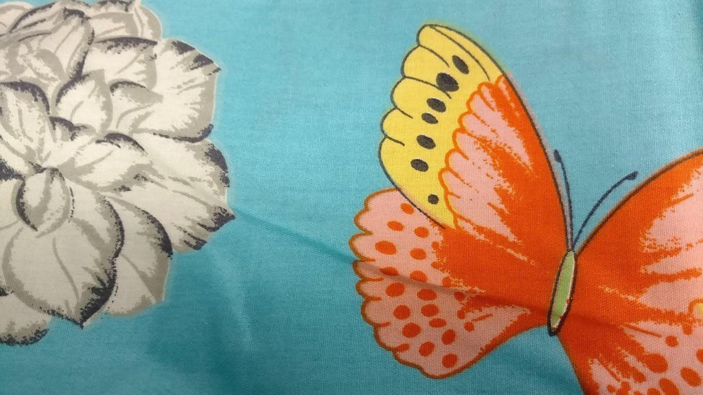 Tache Butterfly Wonderland Blue Floral Cotton Duvet Cover Set