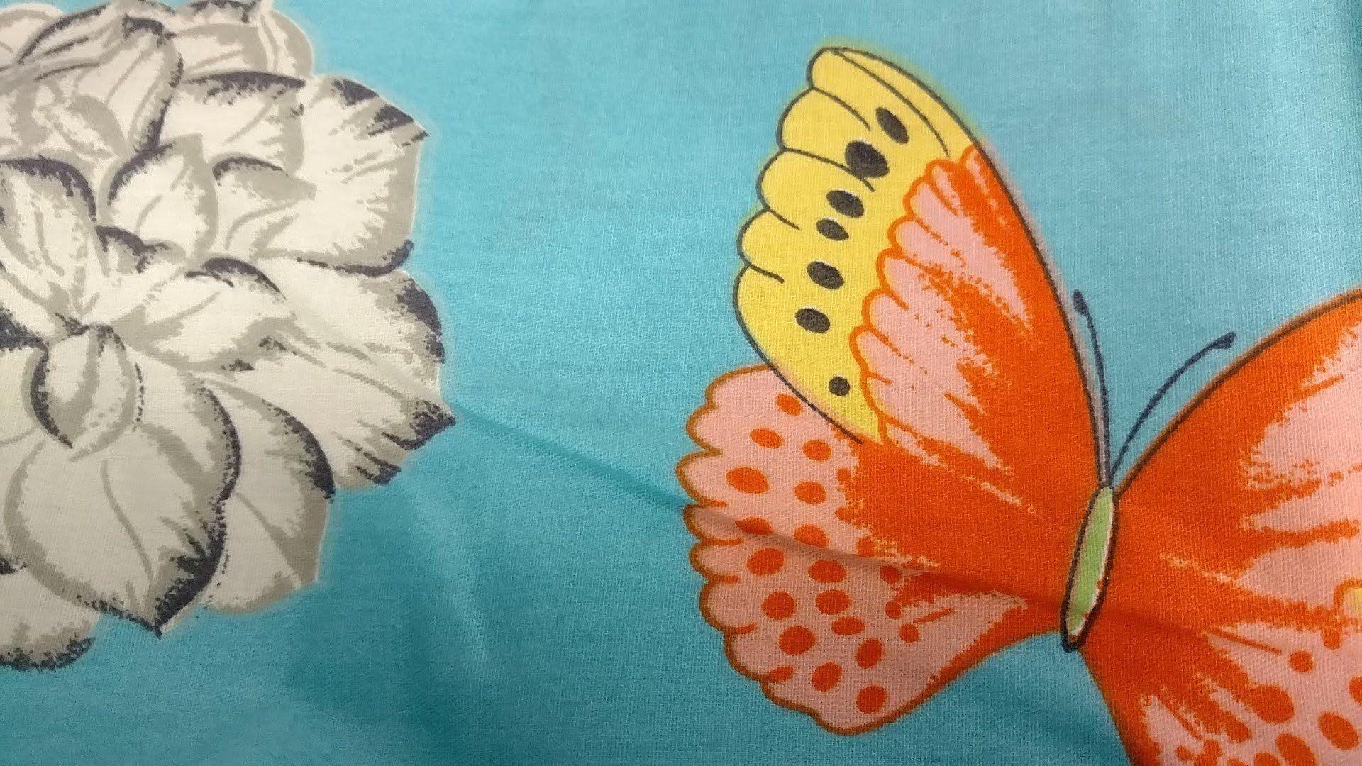 Tache Butterfly Wonderland Blue Floral Cotton Duvet Cover Set