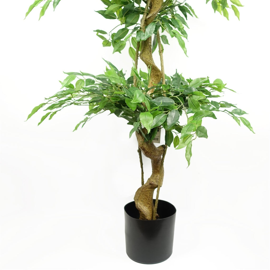 Artificial Ficus Triple Ball Tree 6ft Silver Metal Planter
