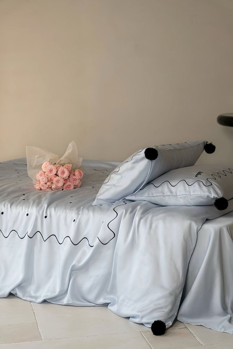 Elegant Retro Nordic Silky Smooth Tencel Lyocell Queen Size Duvet Cover Set