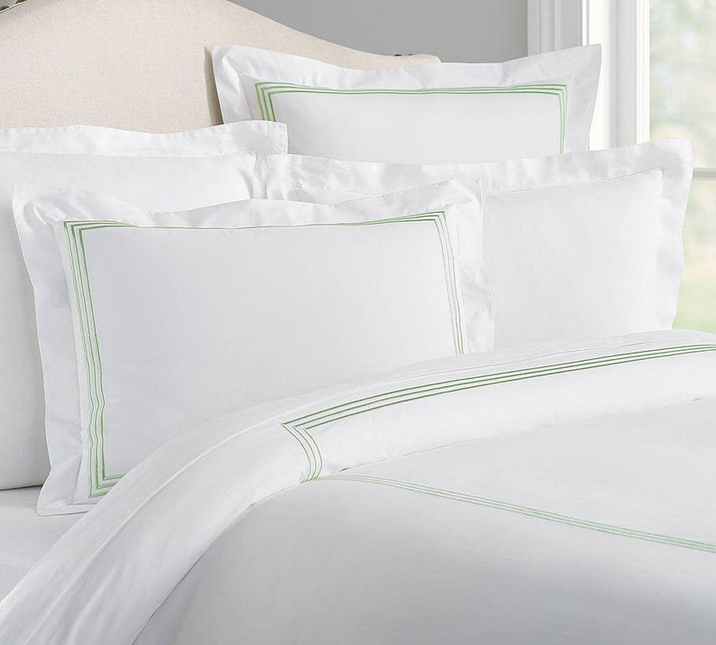 Lines - Pure Linen Embroidered Edge Duvet Cover Sets