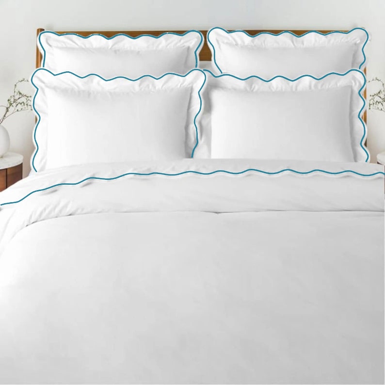 Waves - Pure Linen Embroidered Edge Duvet Cover Sets