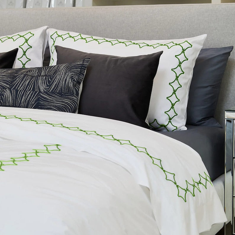 Links - Pure Linen Embroidered Edge Duvet Cover Sets