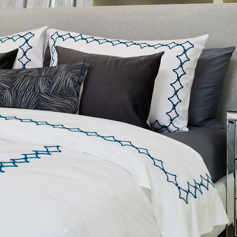 Links - Cotton Sateen Embroidered Edge Duvet Cover Sets