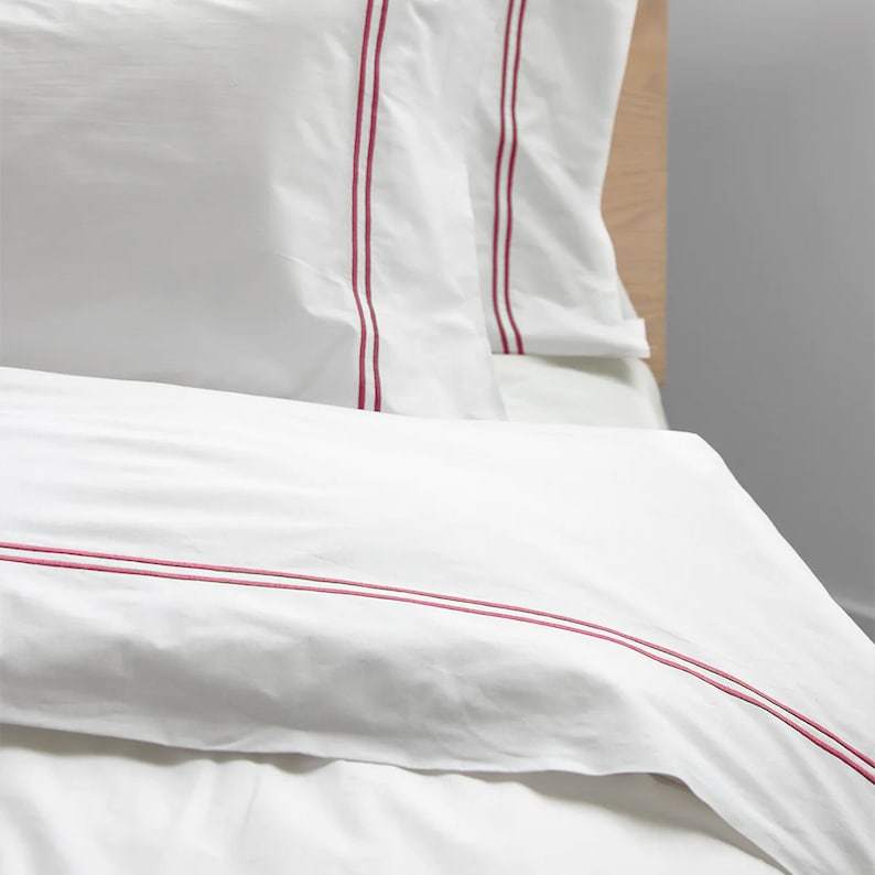 Tracks - Linen Cotton Embroidered Edge Duvet Cover Sets