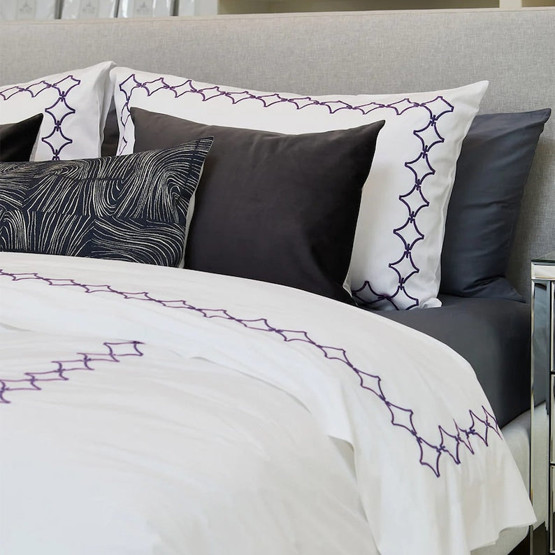 Links - Cotton Sateen Embroidered Edge Duvet Cover Sets