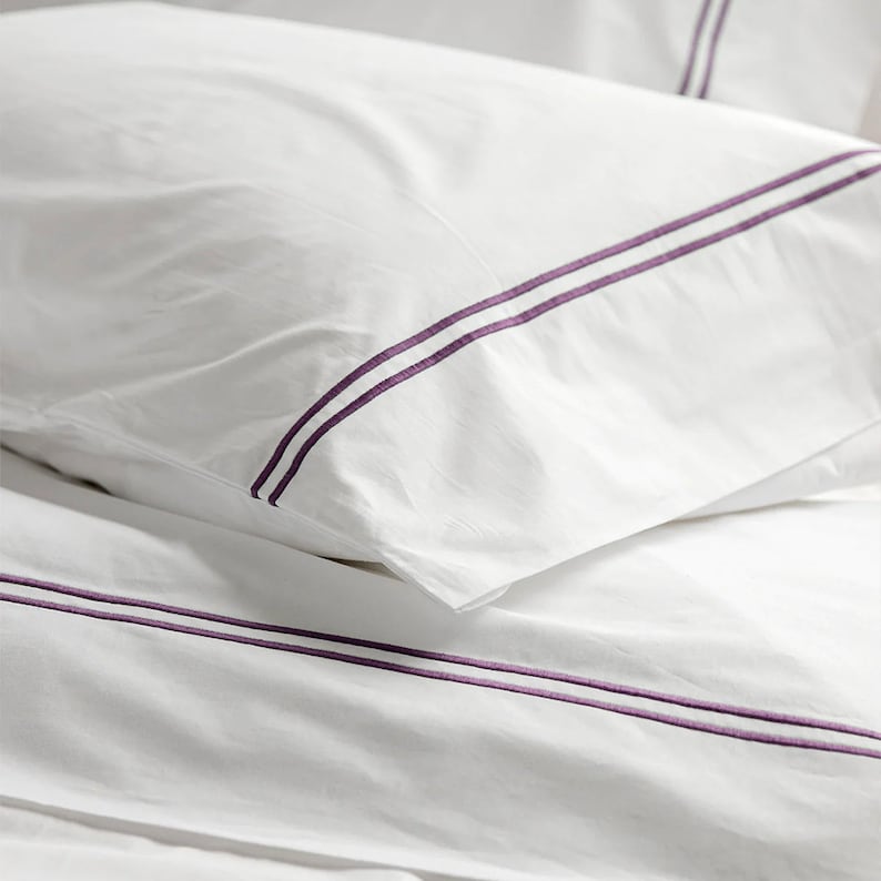 Tracks - Linen Cotton Embroidered Edge Duvet Cover Sets