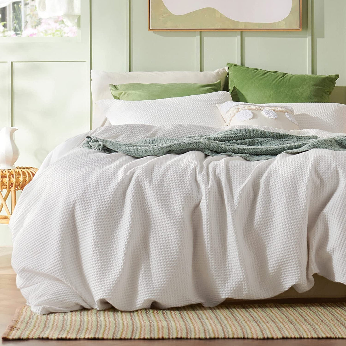 Waffle Weave Pure Linen Duvet Cover Sets