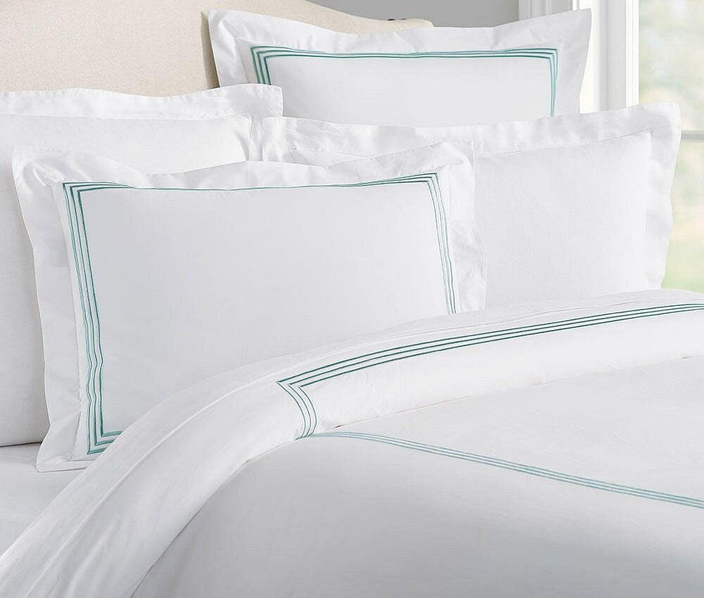 Lines - Cotton Sateen Embroidered Edge Duvet Cover Sets