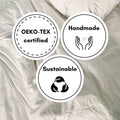Embroidered Edge Clay 100% Pure Linen | Linen Cotton Mix | 3 Piece Duvet Cover Set | 4 Piece Sheet Set | Handmade | Pre-washed | Soft