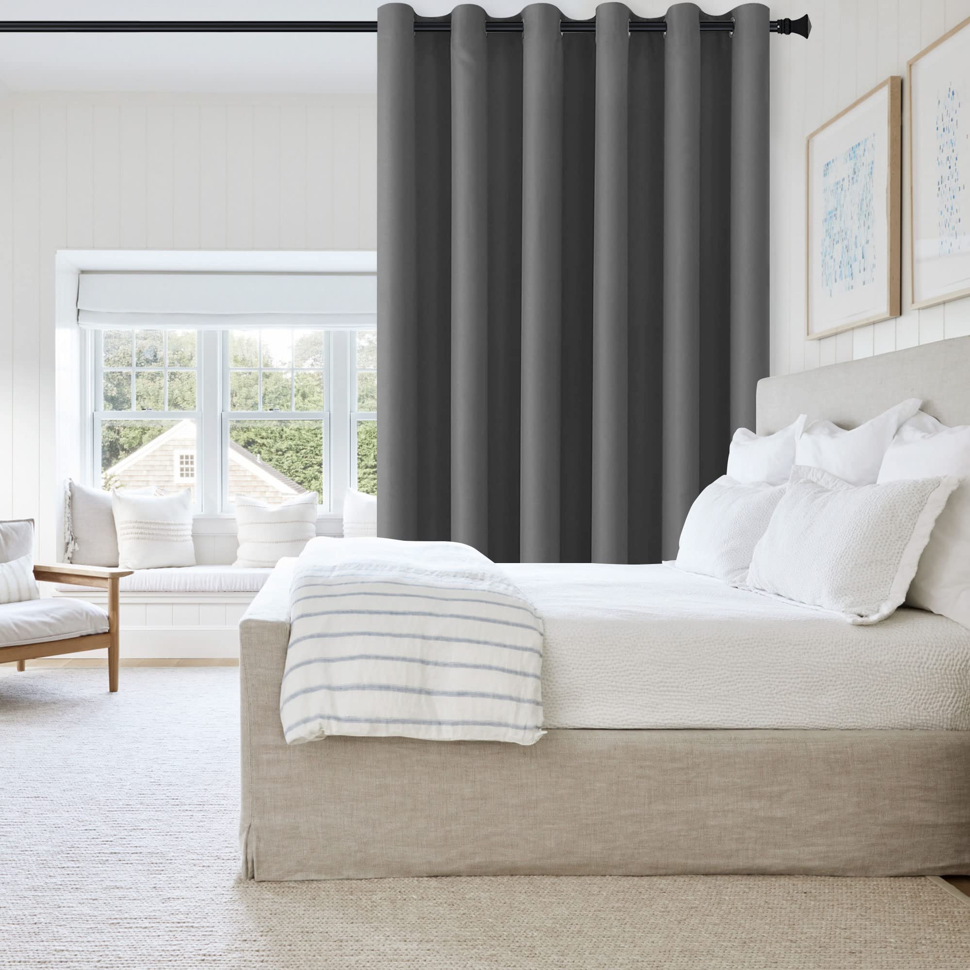 DWCN Room Divider Blackout Curtain, 1 Grommet Curtain Panel