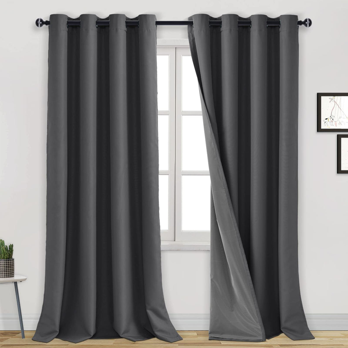 DWCN 100% Blackout Curtains with Grommet Top Design