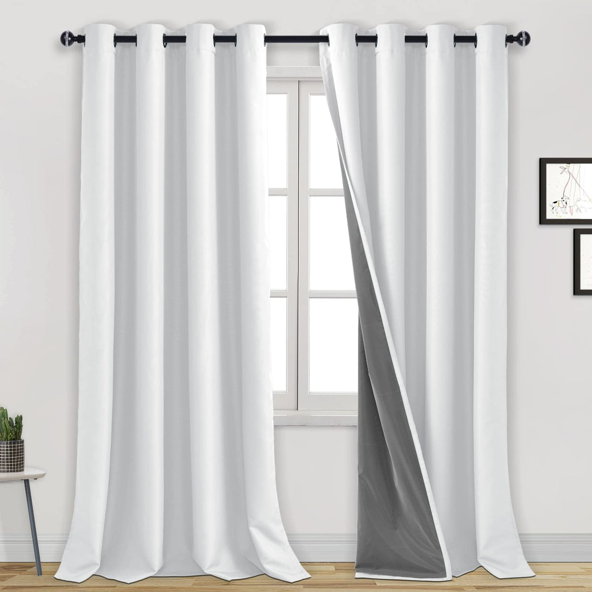 DWCN 100% Blackout Curtains with Grommet Top Design