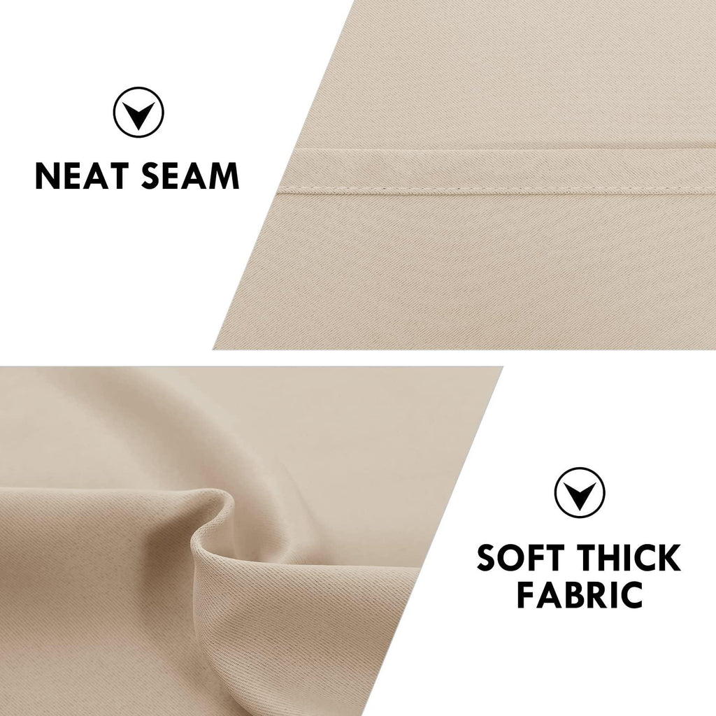 DWCN Rod Pocket Blackout Curtains, Set of 2 Panels