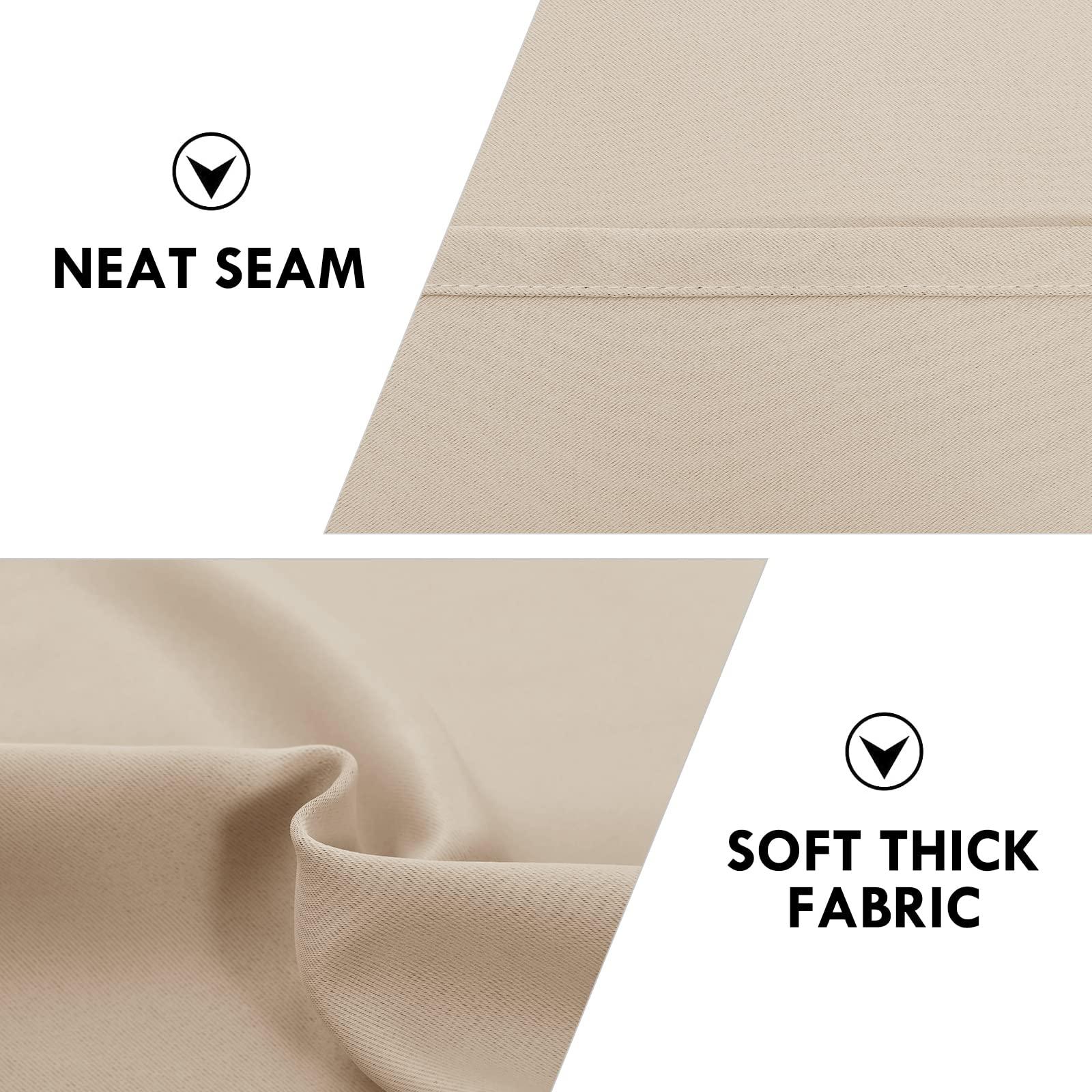 DWCN Rod Pocket Blackout Curtains, Set of 2 Panels