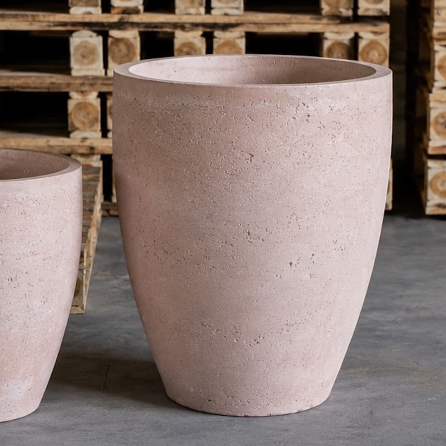 Vessara | Blushstone – 55cm Extra Large Concrete Vase Planter – 38L Tall Plant Pot