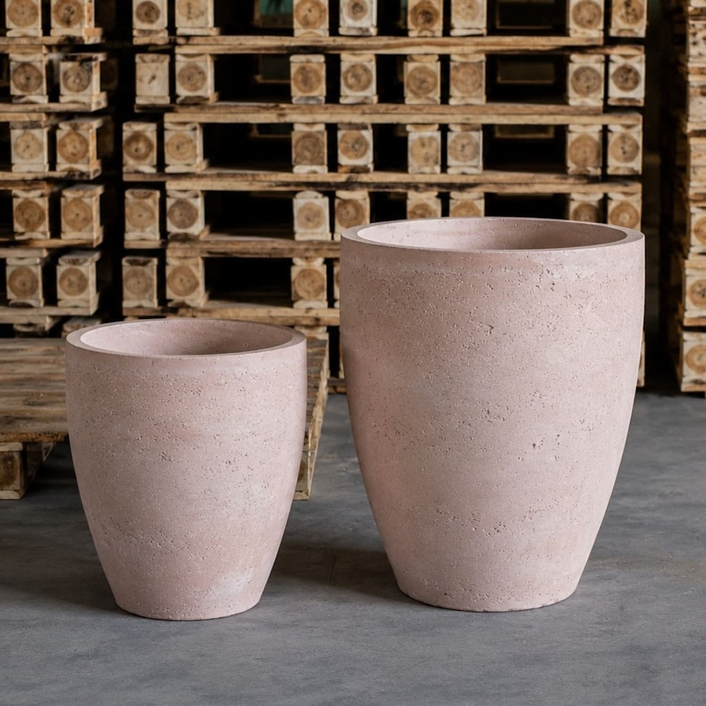 Vessara | Blushstone – 55cm Extra Large Concrete Vase Planter – 38L Tall Plant Pot